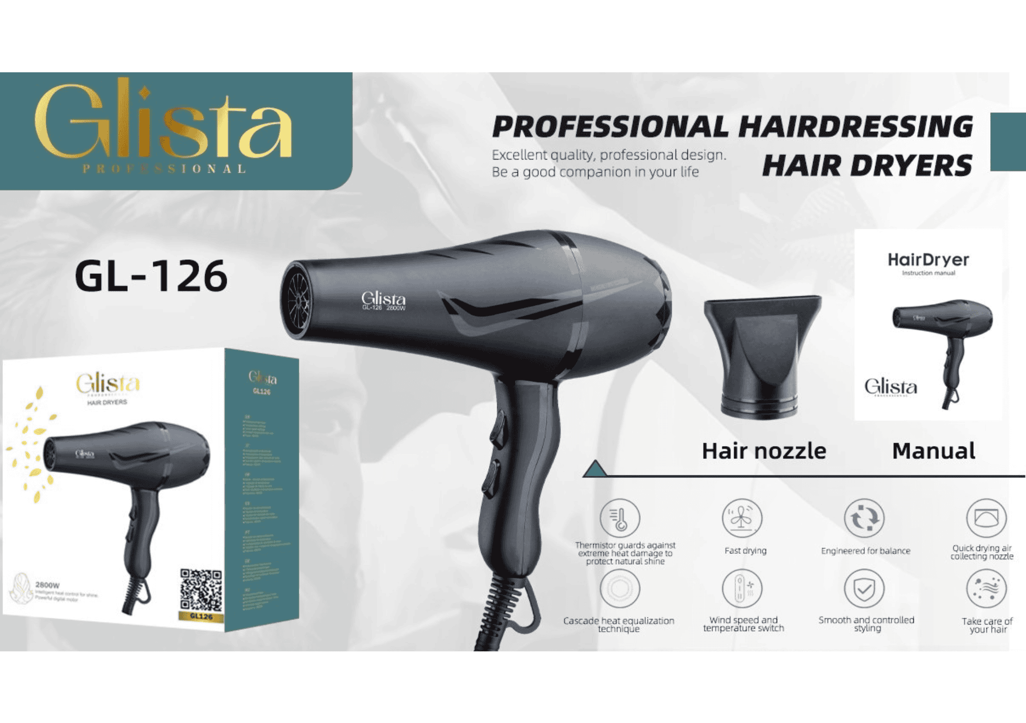 Professional Hairdressing Hair Dryer (GL-126)