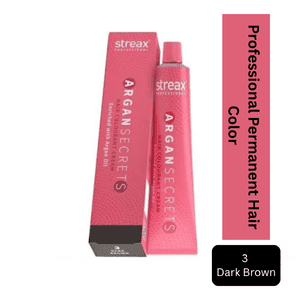 Streax Professional Argan Secrets Hair Colorant Cream Tube - 3 Dark Brown