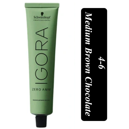 Schwarzkopf Professional Igora Zero AMM hair color 4-6 Medium Brown Chocolate