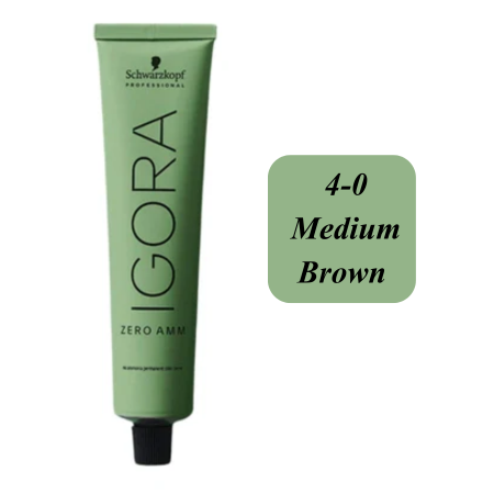 Schwarzkopf Professional Igora Zero AMM hair color 4-0 Medium Brown Natural