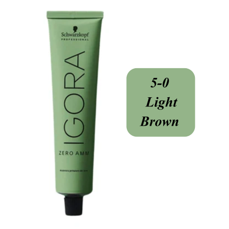 Schwarzkopf Professional Igora Zero AMM hair color 5-0 Light Brown Natural