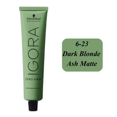 Schwarzkopf Professional Igora Zero AMM hair color 6-23 Dark Blonde Ash Matte