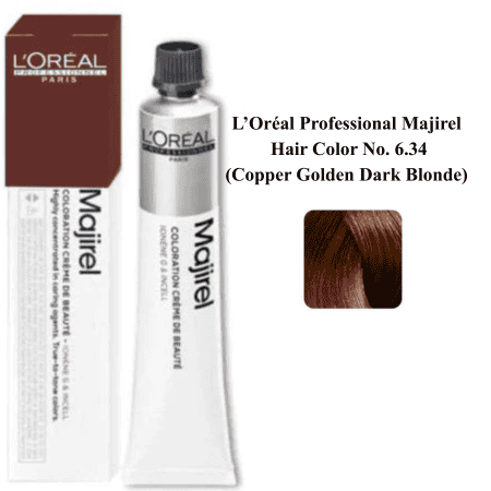 Loreal Professional Majirel Hair Color No. 6.34 (Copper Golden Dark Blonde)